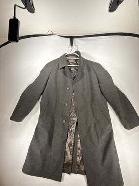 Vintage Pure New Wool Men's Overcoat Grey